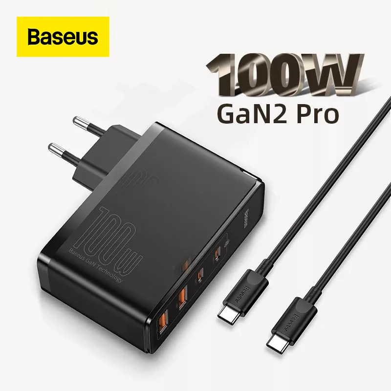Baseus GaN зарядное устройство 100 Вт PD QC 4 0 3 USB быстрое типа C Быстрая зарядка для