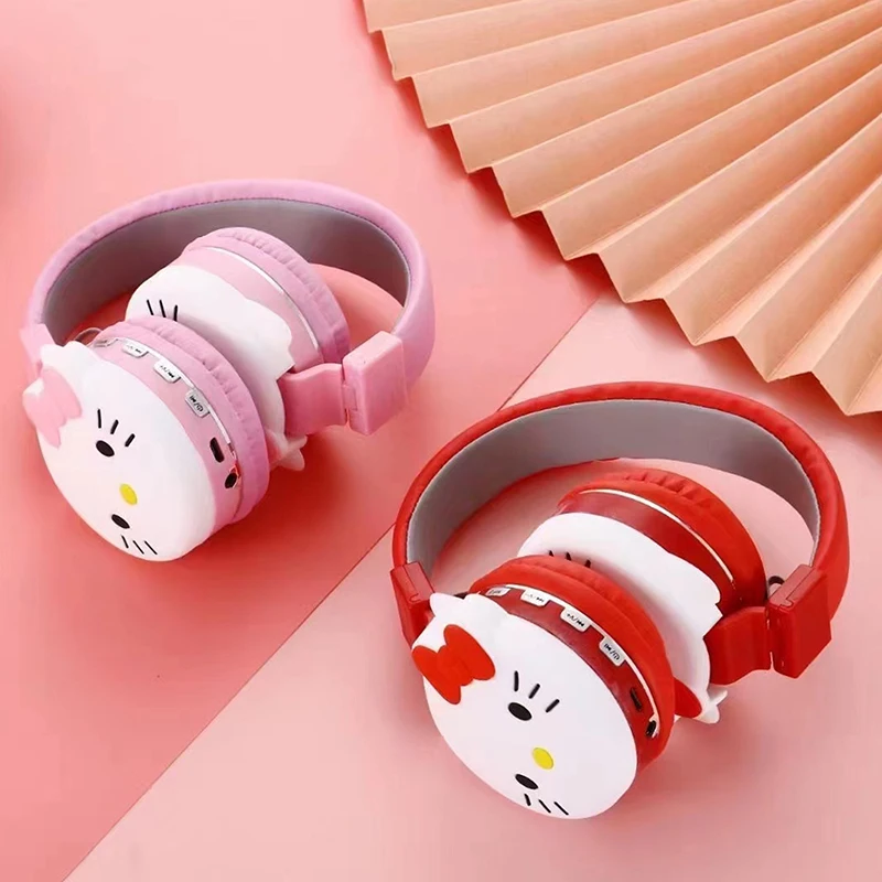 Симпатичные Bluetooth-наушники Hello Kitty беспроводные наушники аниме мультяшная