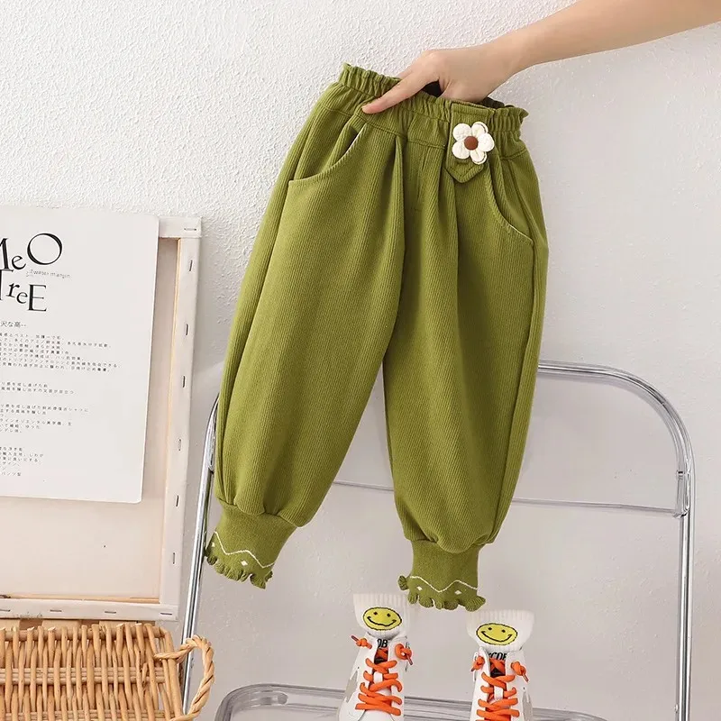 Стильные осенние новые детские брюки повседневные корейские версии модные с 3D