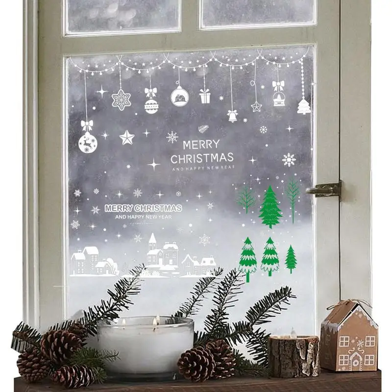 

Christmas Window Clings Static Christmas Window Clings Christmas Window Stickers Merry Christmas Snow House Christmas Tree