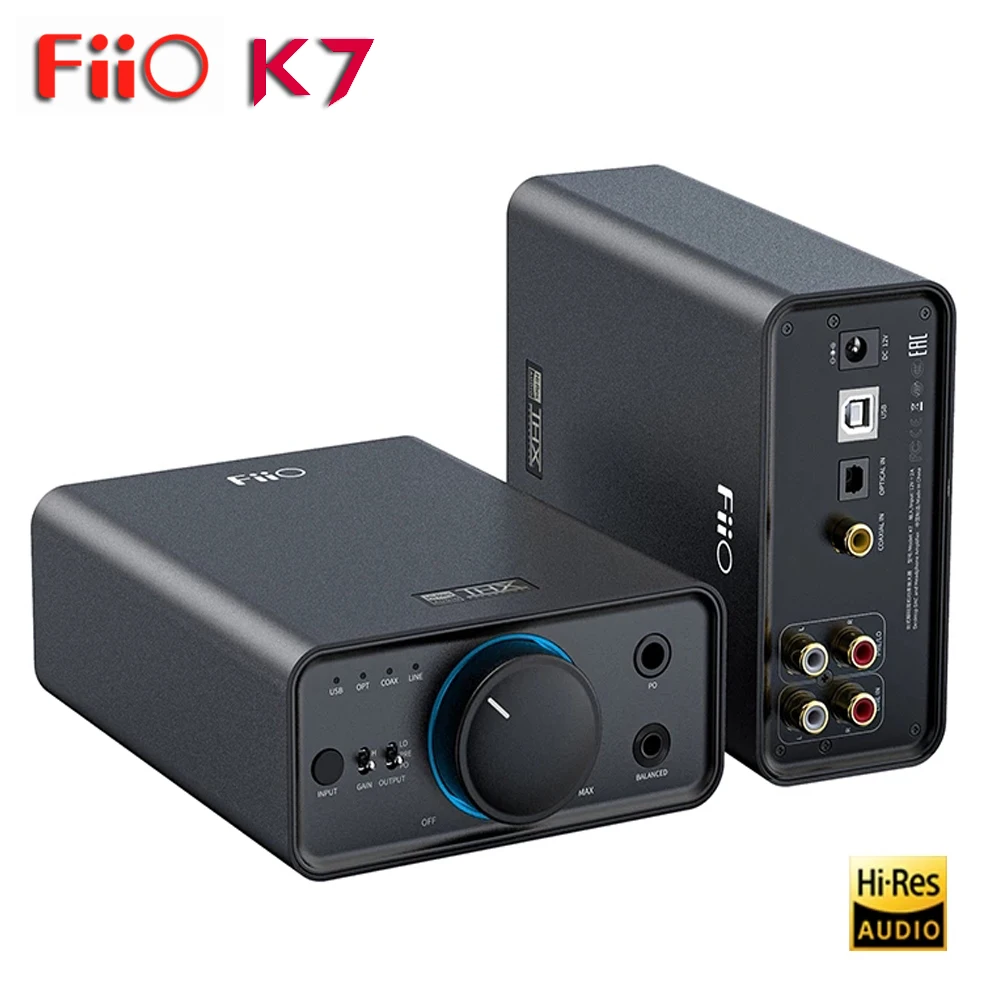 Latest upgrade FiiO K7 Balanced HiFi DAC Headphone Amplifier AK4493S*2 XMOS XU208 PCM384kHz DSD256 USB/Optical/Coaxial/RCA Input