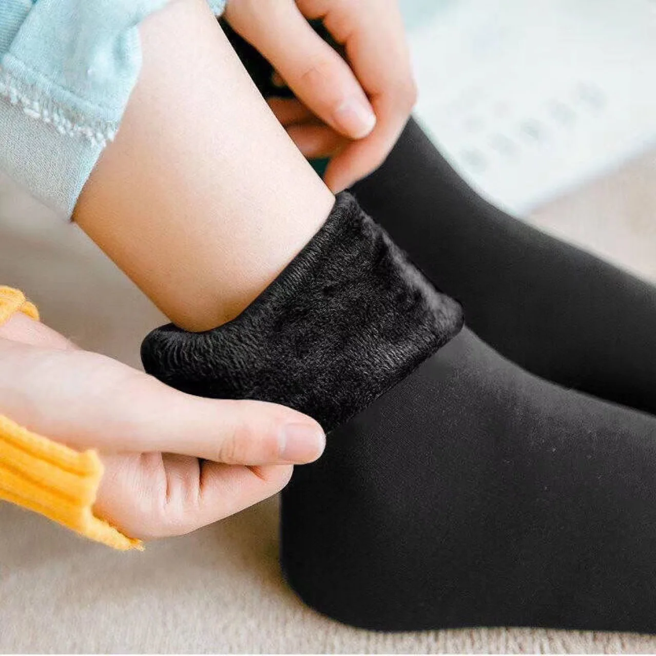 3Pairs New Velvet Women Socks Soft Casual Solid Color Sock Winter Warm Thicken Thermal Wool Cashmere Home long sock Floor Sock