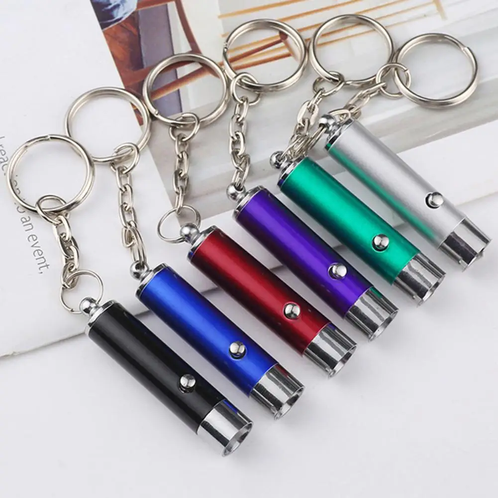 

UV Flashlight Keychain Mini Battery Operated Portable Multifunctional Anti-fake Money Detection Metal Black Lamp Torch Key Ring