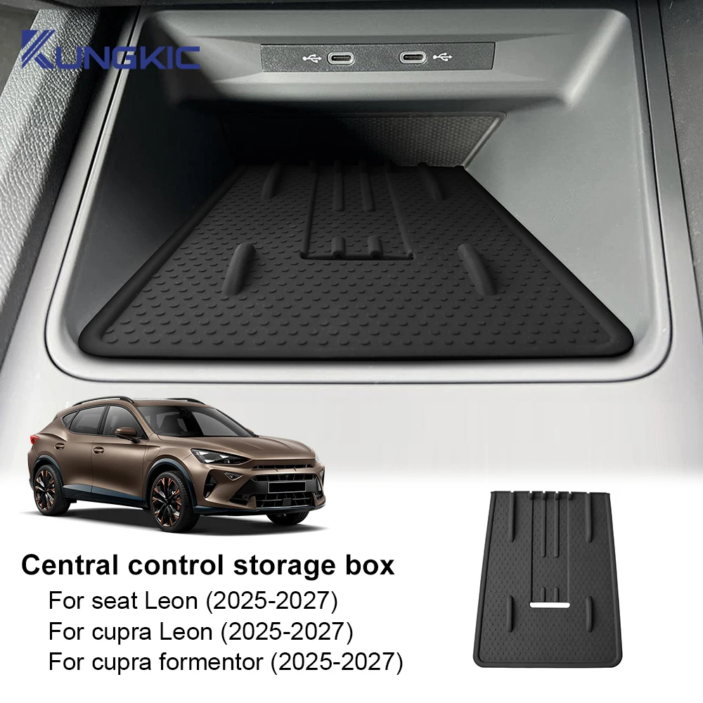 Фото Защитная накладка для сидений Seat LEON/Cupra Leon/Cupra Formentor 2025 2026 2027: силиконовый коврик для беспроводной зарядки, противоскользящие аксессуары для интерьера автомобиля №1