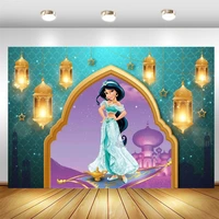 disney aladdin princess jasm%c3%adn backdrop baby show girls birthday party custom photography background photocall decoration banner