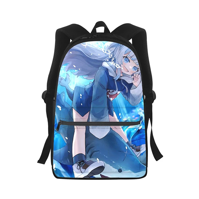 Gawr Gura hololive girl Men Women Backpack 3D Print Fashion Student School Bag Laptop Backpack Kids Travel Shoulder Bag