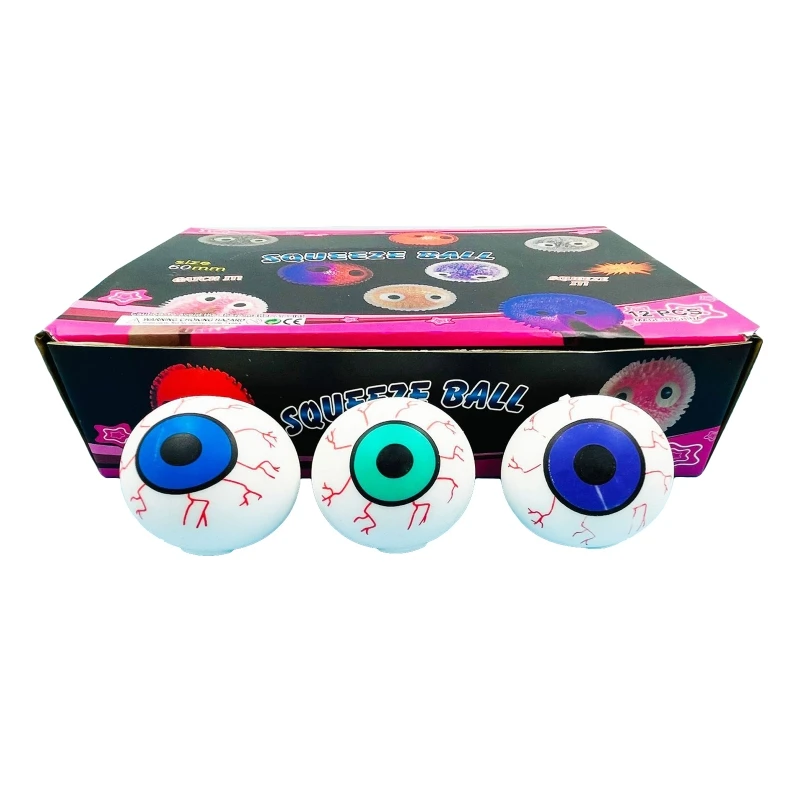 

3pieces Halloween Eyeball Shape Fidgets Toy Pinches Squishy Anti-stress Toy Stress Relief Children Toy Random Drop shipping