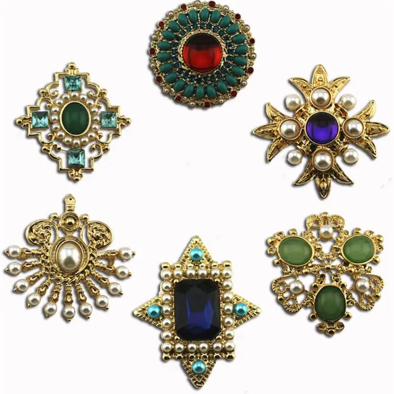 

6Pcs Vintage Flower Brooch Women Badges Lapel Pin Jewelry Elegant Pin 264E