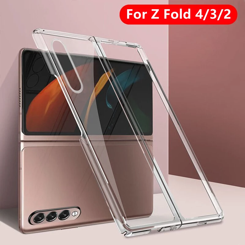 For Samsung Galaxy Z Fold 4 3 2 Transparent Case Front Back Protective Cover Hard PC Clear Bumper Z Fold4 Fold3 Fold2 Fundas