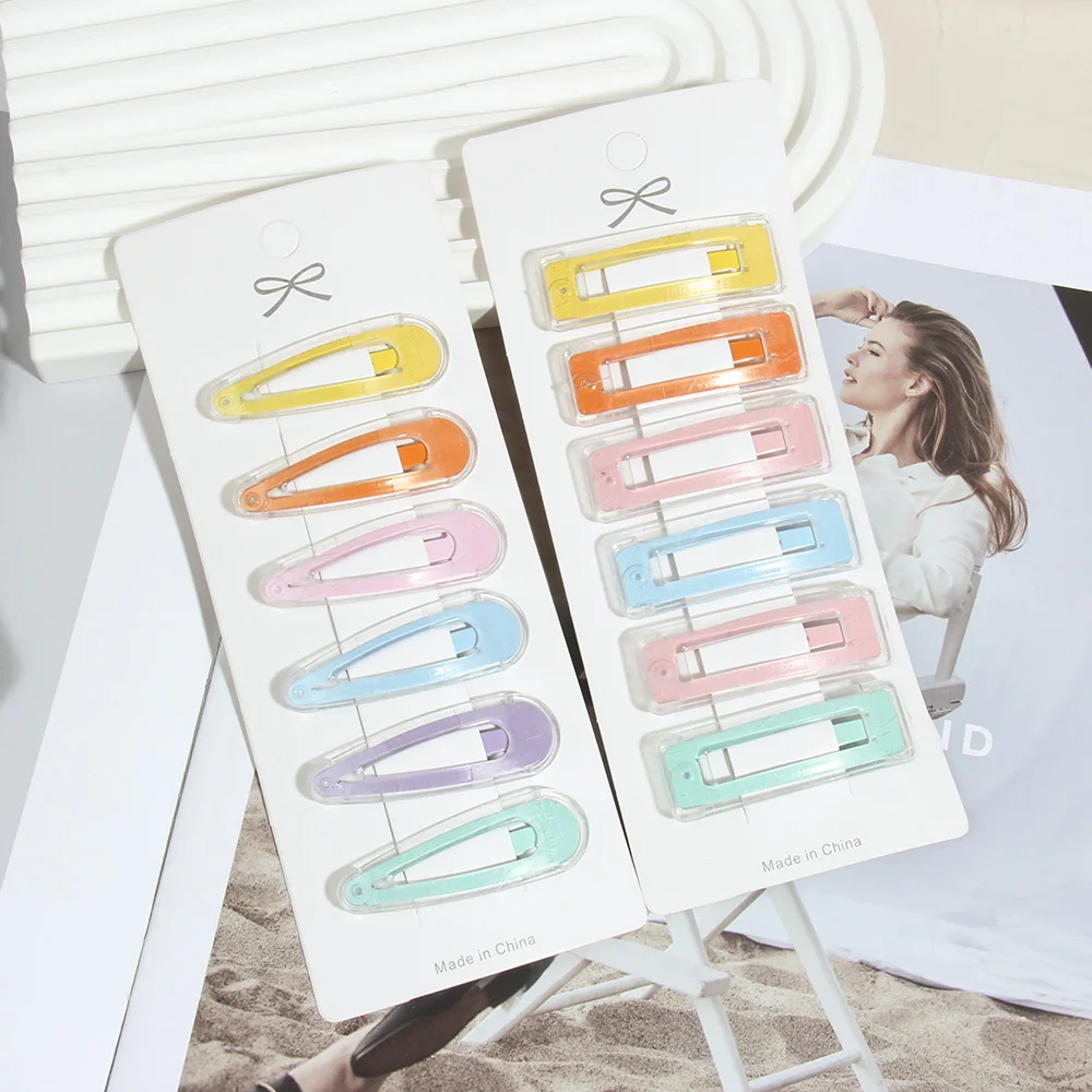 

6 Pcs 2.2'' Cute Candy Color Snap Hair Clips For Women Girls BB Hairpin Kids Barrettes Headwear Baby Children Hair Accessories