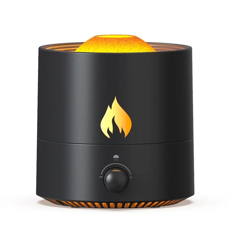

320ML Simulation Flame Aromatherapy Essential Oil Diffuser Stress Relieve Jellyfish Smoke Ring Aroma Air Humidifier