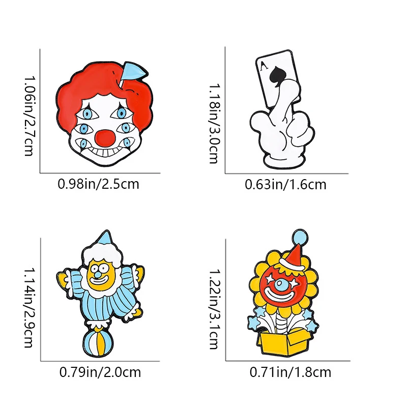 Эмалированная брошь в стиле панк клоун Джокер мальчик лопатка покер волшебный