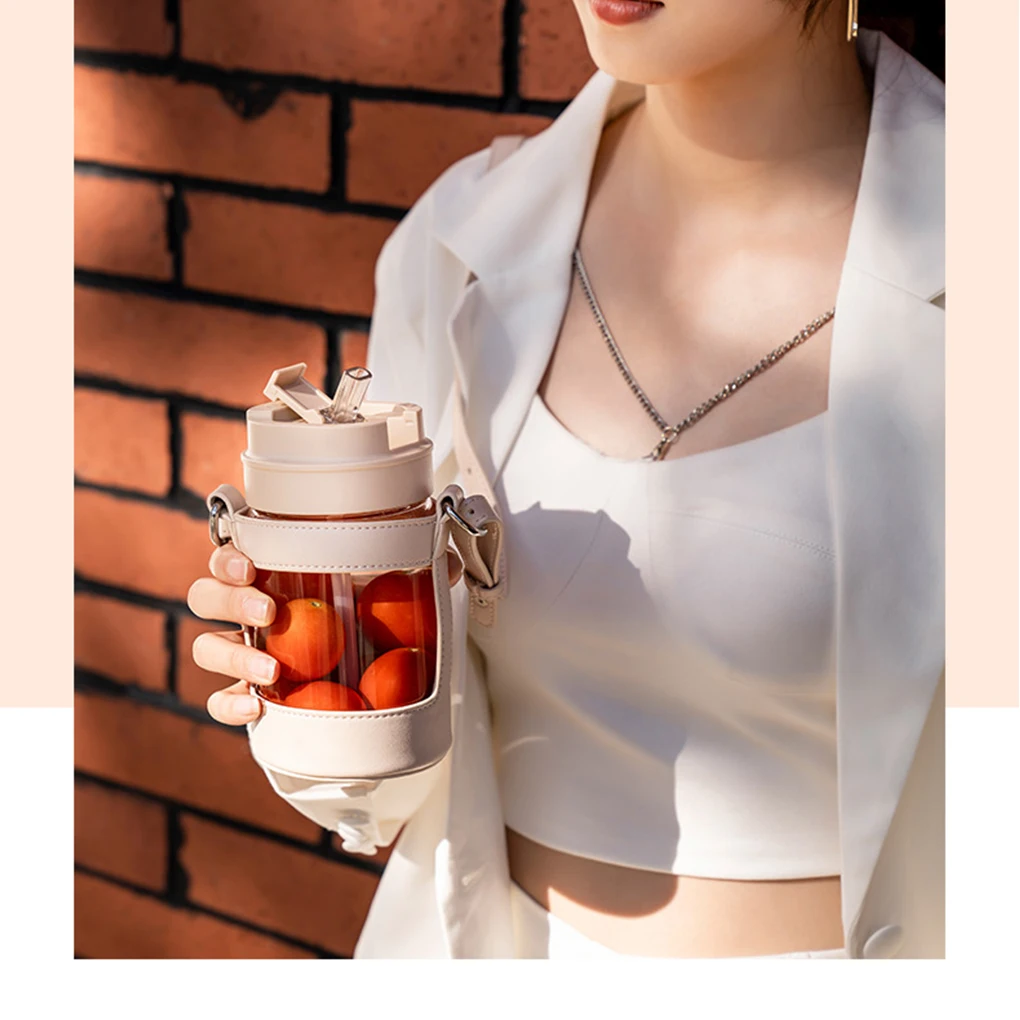 

470ml Straw Water Bottle School Work Coffee Cup Outdoor Sports Riding Camping Hiking Leak-proof Drink Mug White