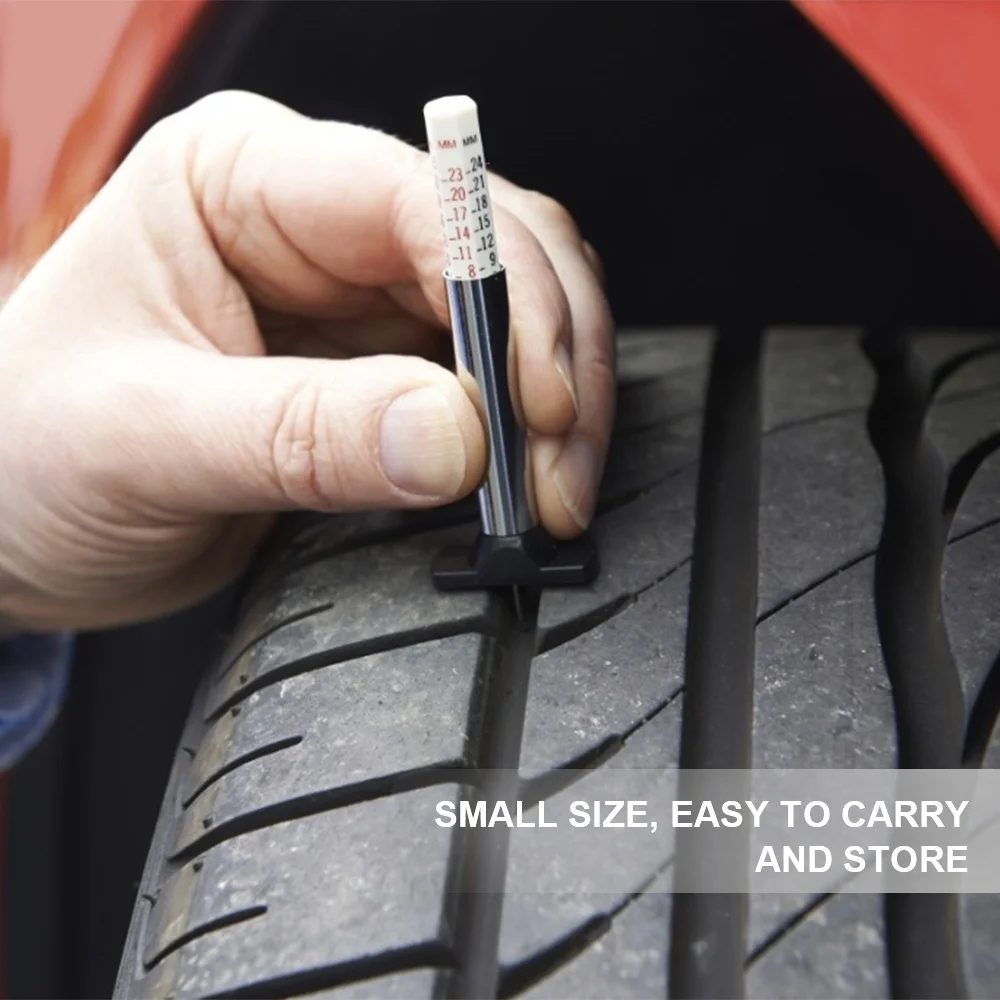 

25mm Car Tire Measuring Pen Universal Tread Pattern Depth Measurement Cylindrical Car Thickness Inspection Gauge Car Repair Tool