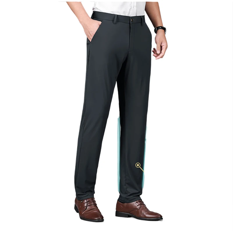 Классические эластичные повседневные брюки с четырьмя сторонами деловые прямые