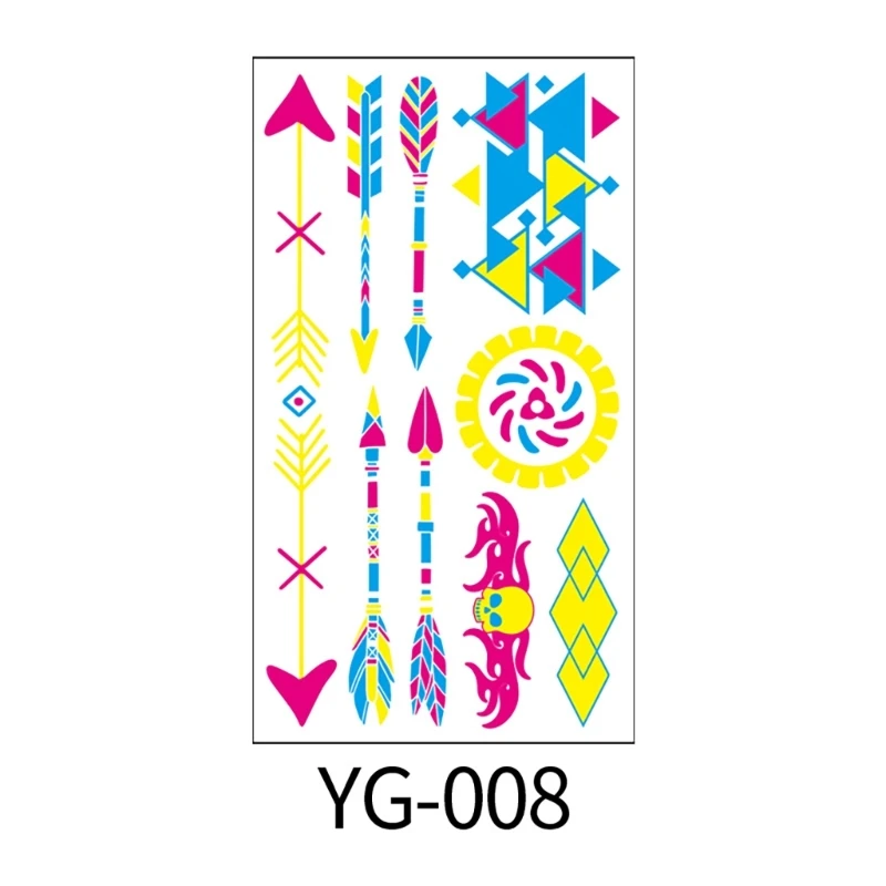 Светящиеся в темноте временные татуировки 20 листов флуоресцентные наклейки с