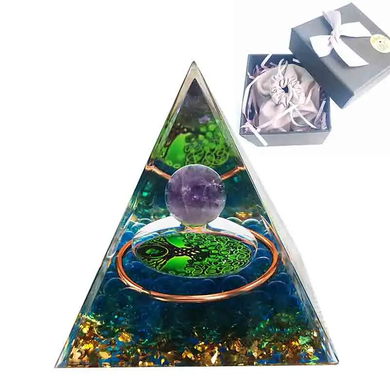 

Натуральный Аметист, оргонит, пирамида, дерево жизни, энергия Orgone, голубое стекло, исцеляющая смола, генератор, медитация, орнамент, Прямая п...