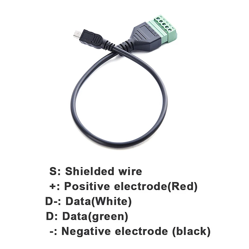 USB Type-C папа/гнездо на 5-контактный винтовой клеммный блок безпаяный съемный