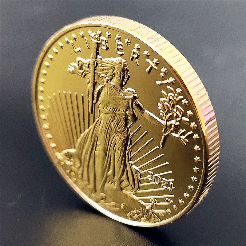 

Изысканные Золотые коллекционные монеты 1 унция, Объединенная статуя Америки, борьба с свободой, монета, новогодний подарок, изысканная кол...