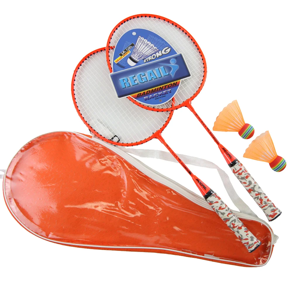 

1 Pair Kids Badminton Racket Badminton Training Sports Toys Parent-child Toy for Playing (2Pcs Pink Racket and 2Pcs Random