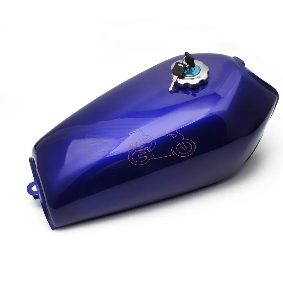 

Universal for Honda CG125 CG125S CG250 Motorcycle 9L Dark Blue Cafe Racer Gas Capacity Tank Fuel Tank with Thick Iron Cap Switch