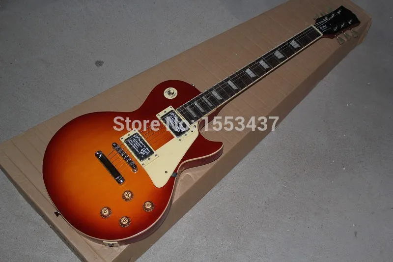 

Free shipping LP Standard Electric Guitar with Flamed Maple Top, Heritage Cherry Sunburst guitar hott3