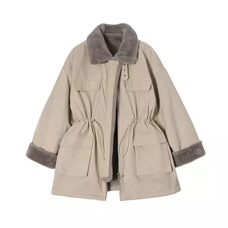 Cotton Clothes Female 2022 New Fall and Winter Loose Medium-Length Paragraph Thickened Cotton Coat Jacket