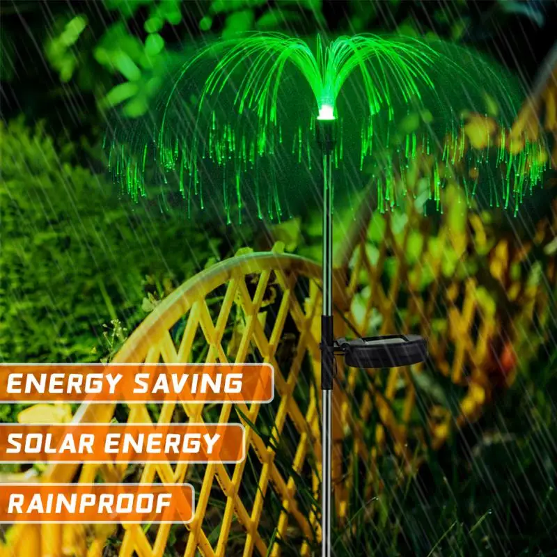 

Фонари из медузы, оптоволоконная лампа, светящиеся садовые фонари на солнечной батарее с зарядкой и подключением, декоративные фонари для г...