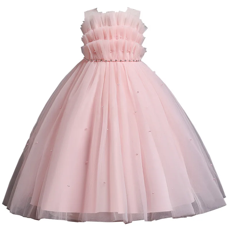 

One Shoulder Children Evening Wedding Dresses Flower Girl Tulle Dress Kids Princess Prom Gown Teenage Girl Performance Boutique