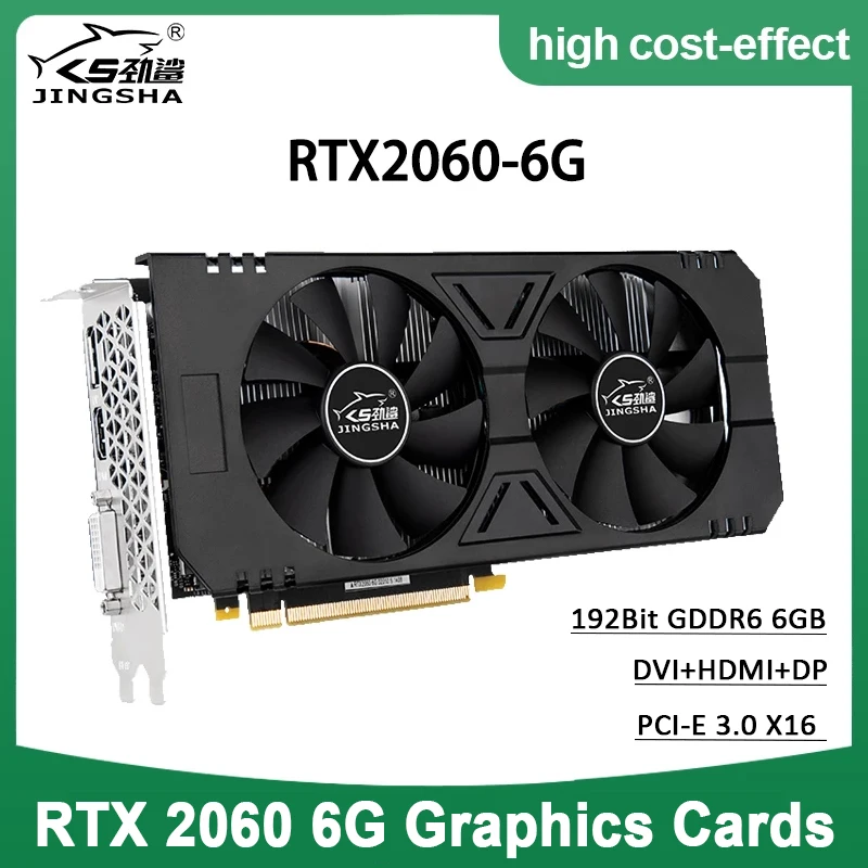 

JINGSHA NEW RTX 2060 6GB Video Cards GDDR6 6G 192 Bit 12NM Video Cards GPU for Computer office Components Graphics Cards Gaming
