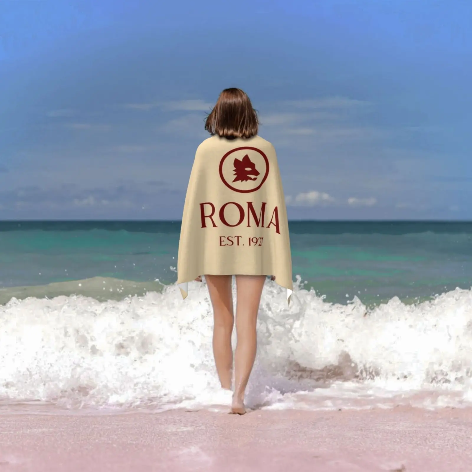 Bath Towel Beach Cushion Roma Associazione Sportiva Roma La Lupa Italia Italy images - 6
