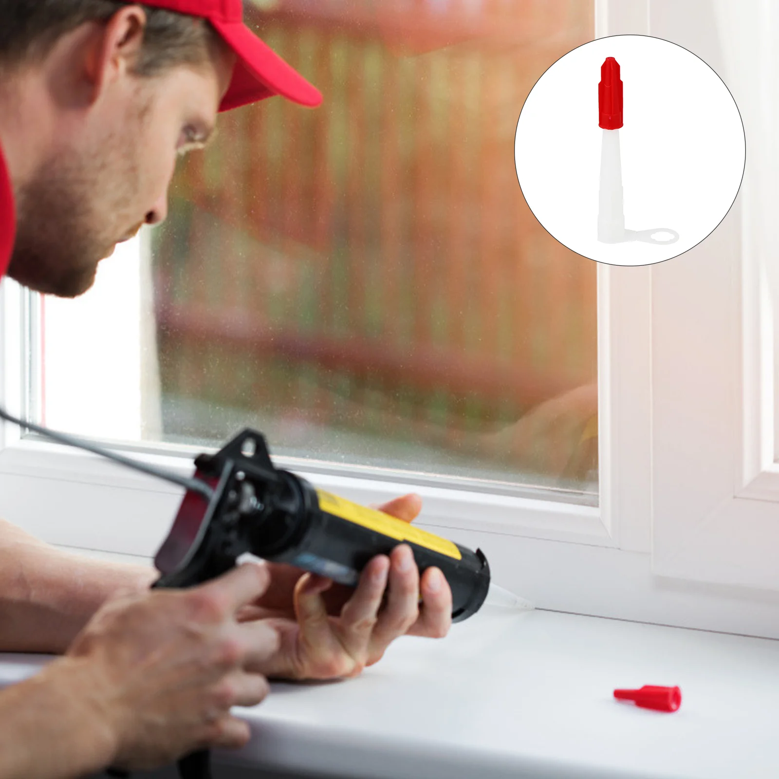 

Caulk Caps Nozzle Nozzles Caulking Cap Silicone Tube Sealant Saver Saving Tips Tool Set Extension Glue Extender Sealer Device