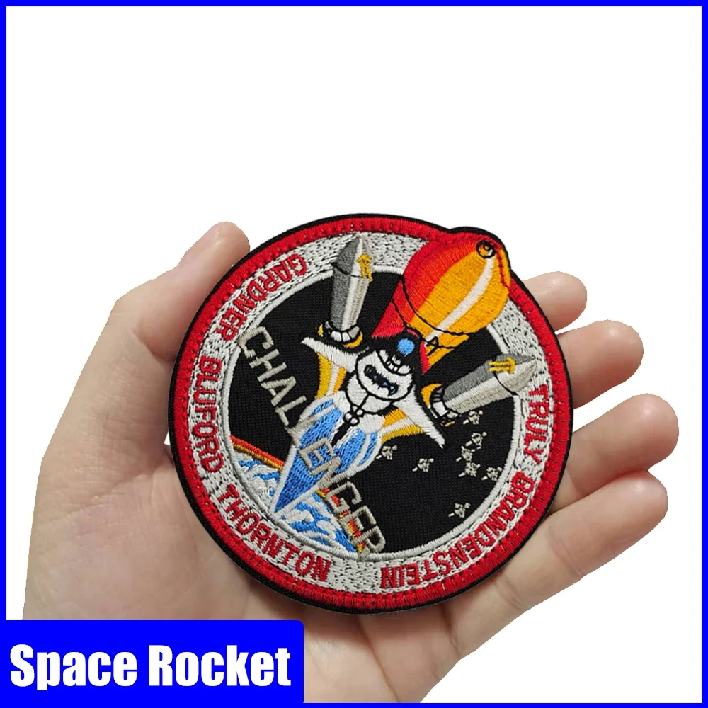 Красный цвет вышивка ткань CHALLENDER нашивка Ракета космическая развитие космоса