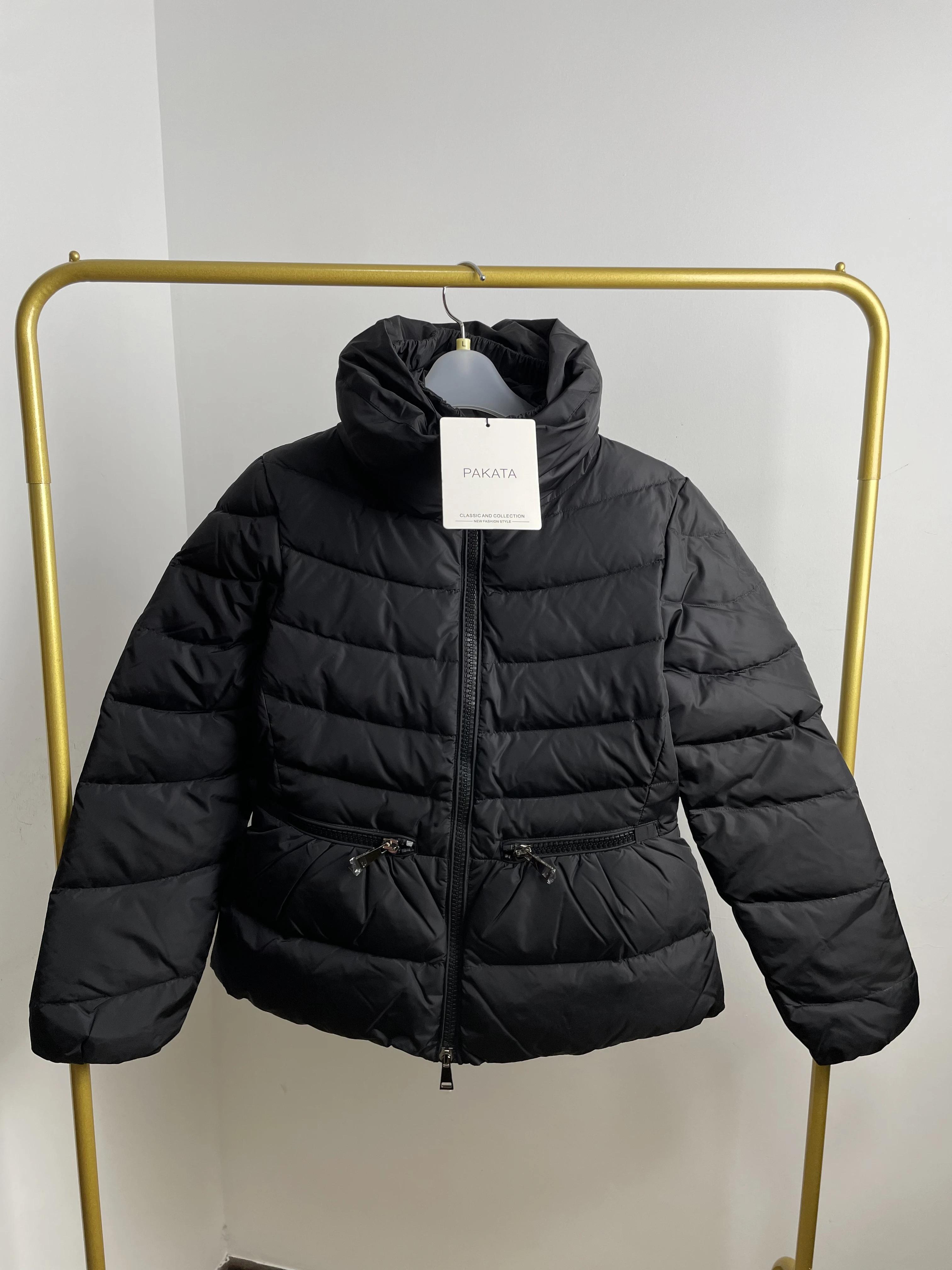 Winter Down Coat for Women Short Black Thick Warm Puffer Jacket Fashion Outerwear Pakata