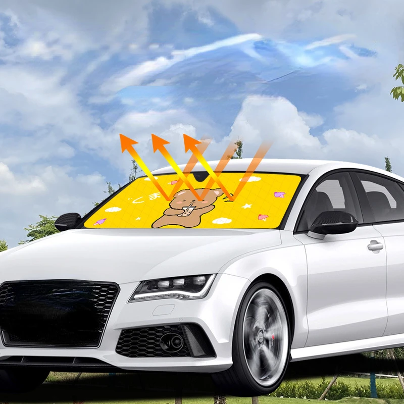 

Car Window Sunshade Shade Curtain Folding Sun Protection Heat Insulation Front Windshield Hood Inside Car Sun Umbrella