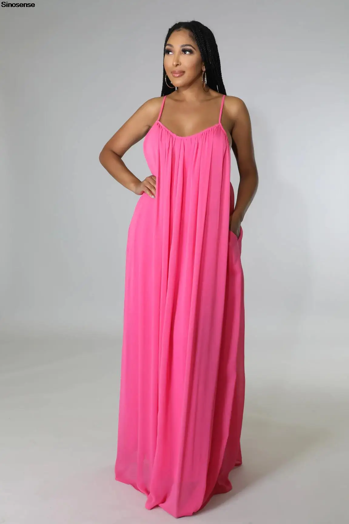 

Женское летнее пляжное шифоновое платье, пикантное цветочное макси-платье с открытой спиной и карманами, сарафан а-силуэта, свободное длинное вечернее праздничное платье