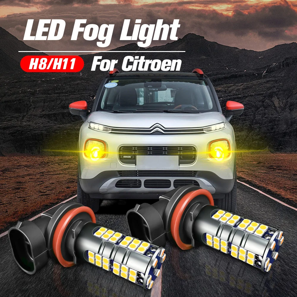 

2pcs LED Front Fog Light Blub H8 H11 Lamp Canbus For Citroen Berlingo C1 C3 C5 C6 C4 1 2 Coupe Aircross Grand Picasso DS4 DS5