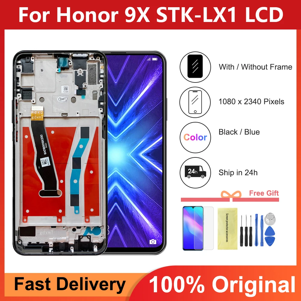 6,59 'оригинальный для Honor 9X 9 X premium global edition STK-LX1 STK-L22 ЖК-дисплей с рамкой