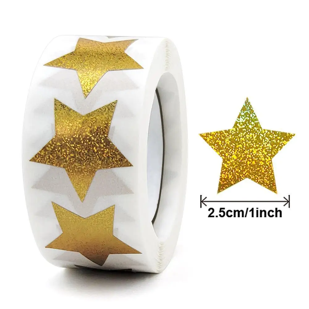 

500 шт. блестящих звездных наклеек JinEQ для детей