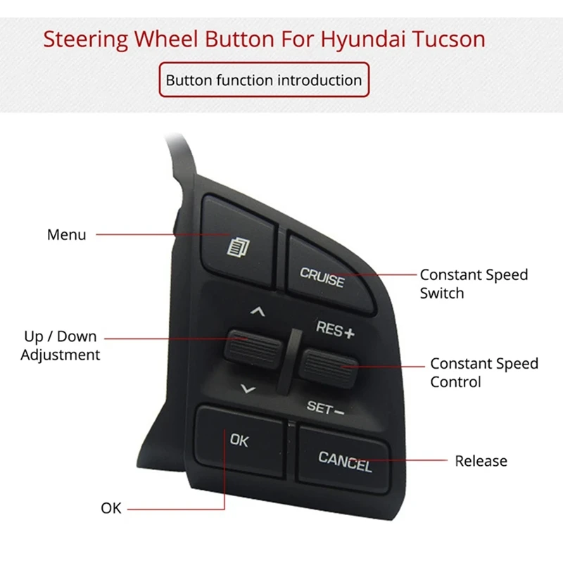 Переключатель круиз-контроля на руль 96720D3210 правая сторона черный для Tucson TLC IX35 1 6