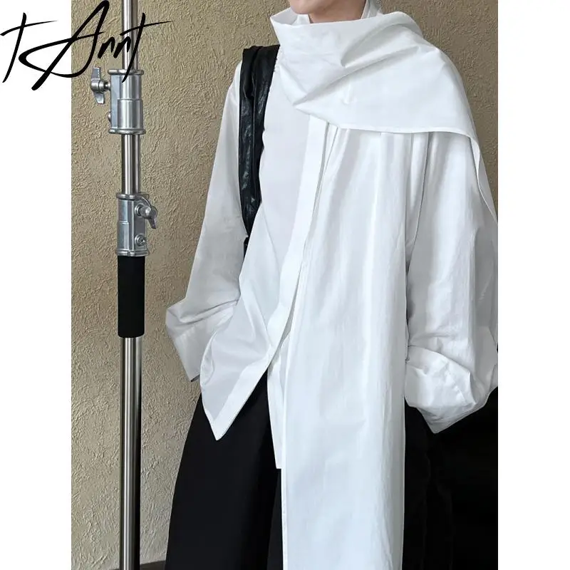 GetSpring женская рубашка 2024 осень новый дизайн ленты белая черная блузка для женщин