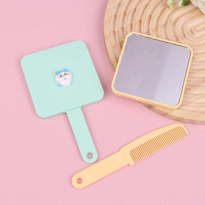 Портативная зеркальная расческа с милым рисунком Chiikawa Kawaii ручная дополнительная