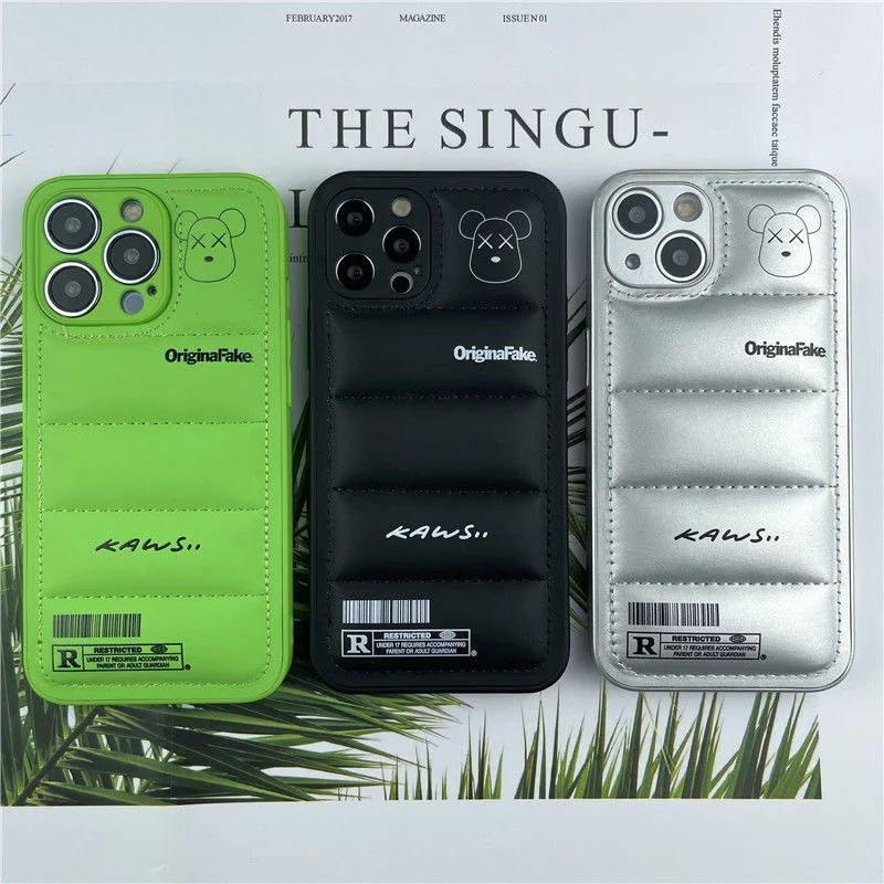 

Мягкий силиконовый чехол-пуховик для iPhone 13 12 11 Pro MAX X XS XR