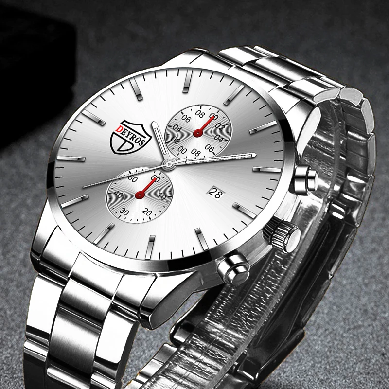 

SMVP2022 Fashion Mens Watches Luxury Men Stainless Steel Quartz Wristwatch Man Casual Leather Watch Luminous Clock relogio mascu