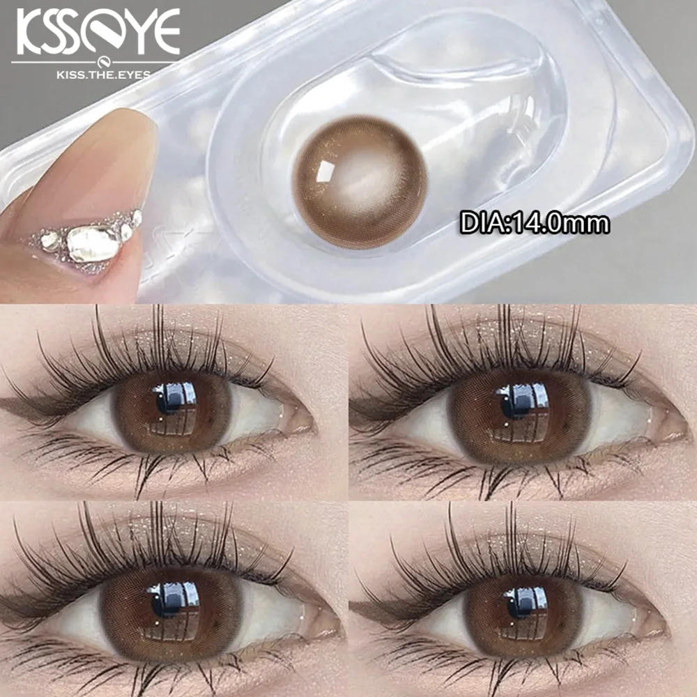 KSSEYE 1 Pair Natural Color Contact Lenses for Eyes with Myopia Diopter High Quality Eyes Color Lens Makeup Yearly Fast Shipping