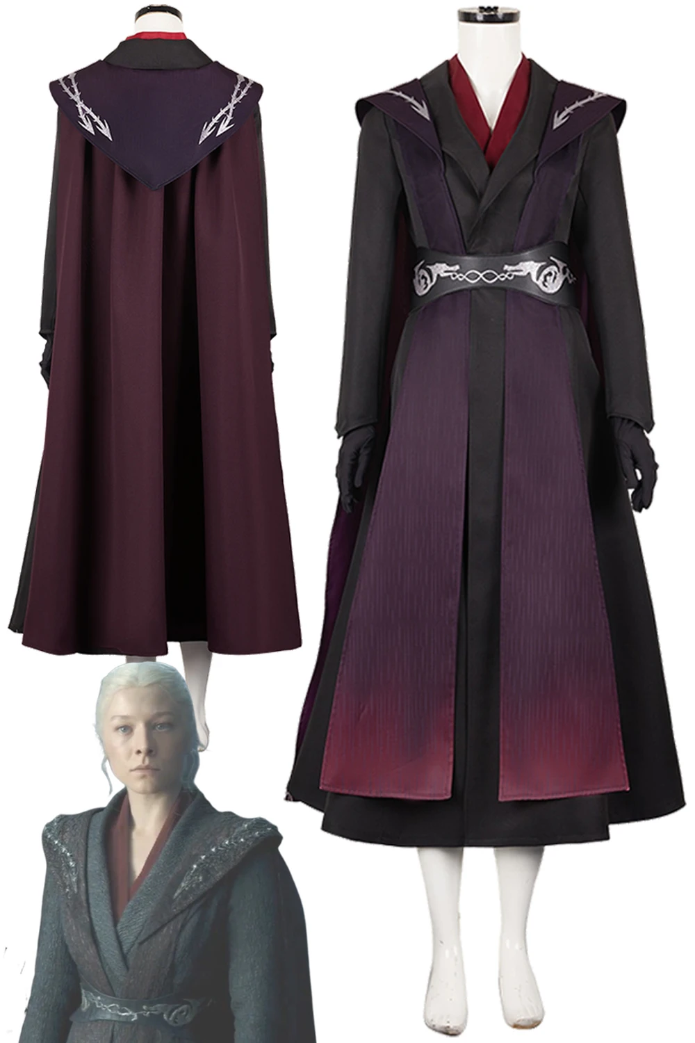 Модная средневековая принцесса Rhaenyra косплей темно-красный халат плащ для женщин