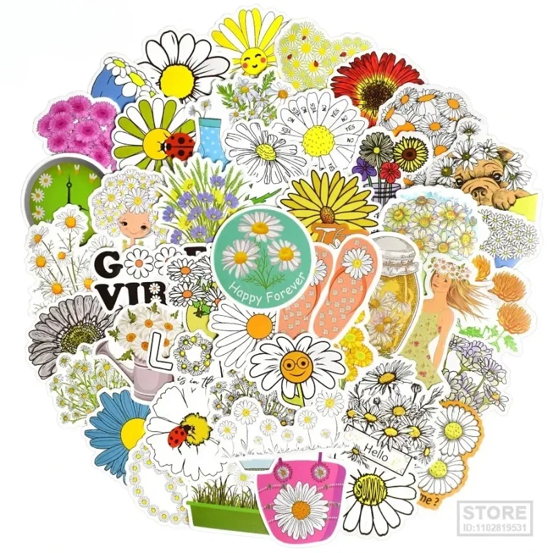 

50 шт., Детские стикеры в виде маргариток