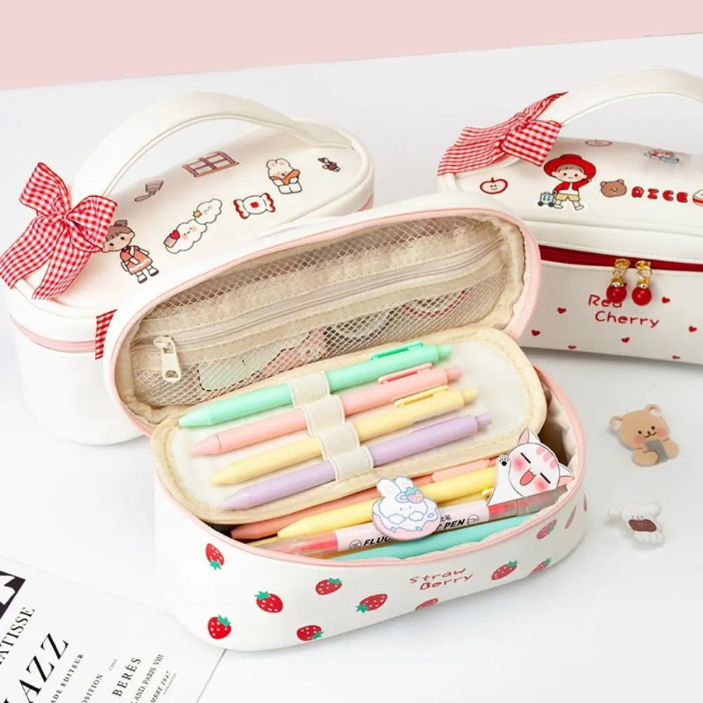 

Cartoon Aesthetic Student Large Capacity Pen Bag Stationery Box Organizer Pouch Bag Cosmetic Makeup Bag