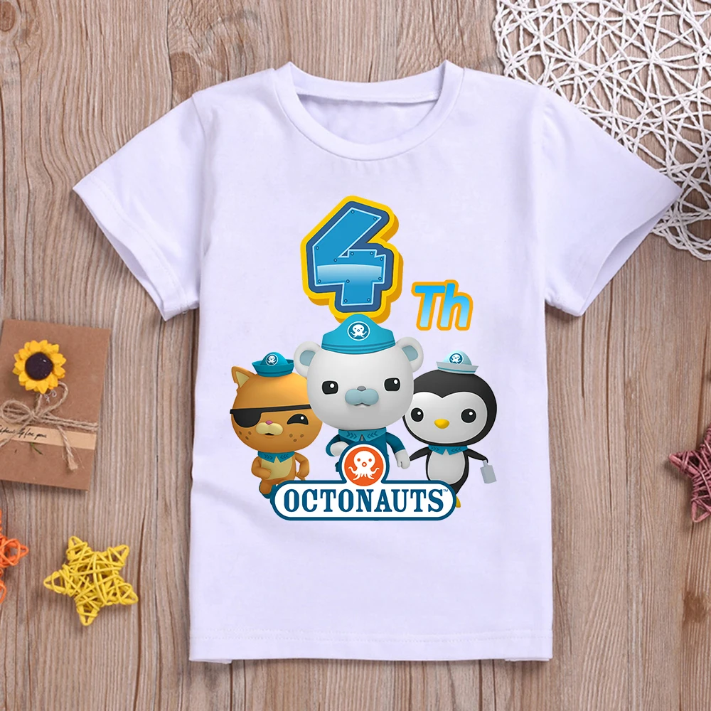 The Octonauts Cute T-Shirt Barnacles Kwazii Peso Animal Figures Print Boys Girls Clothes Tops Kids Summer Costumes Birthday Gift images - 6
