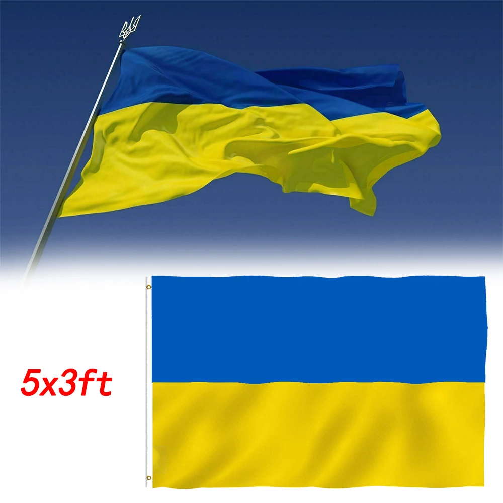 

90cmx150cm Ukraine National Flag Flying Blue Yellow Ukraine Country Flag No Flagpole European Cup Flag Banner Home Decoration